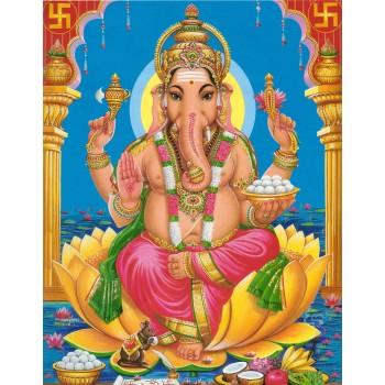 Lord Ganesha in blue background